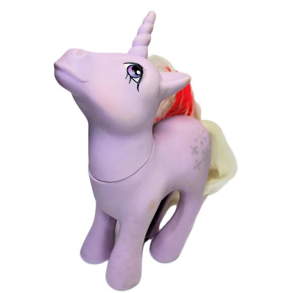 1984 Vintage My Little Pony G1 Unicorn "Powder" Hasbro Glitter Snowflakes - Picture 2 of 7